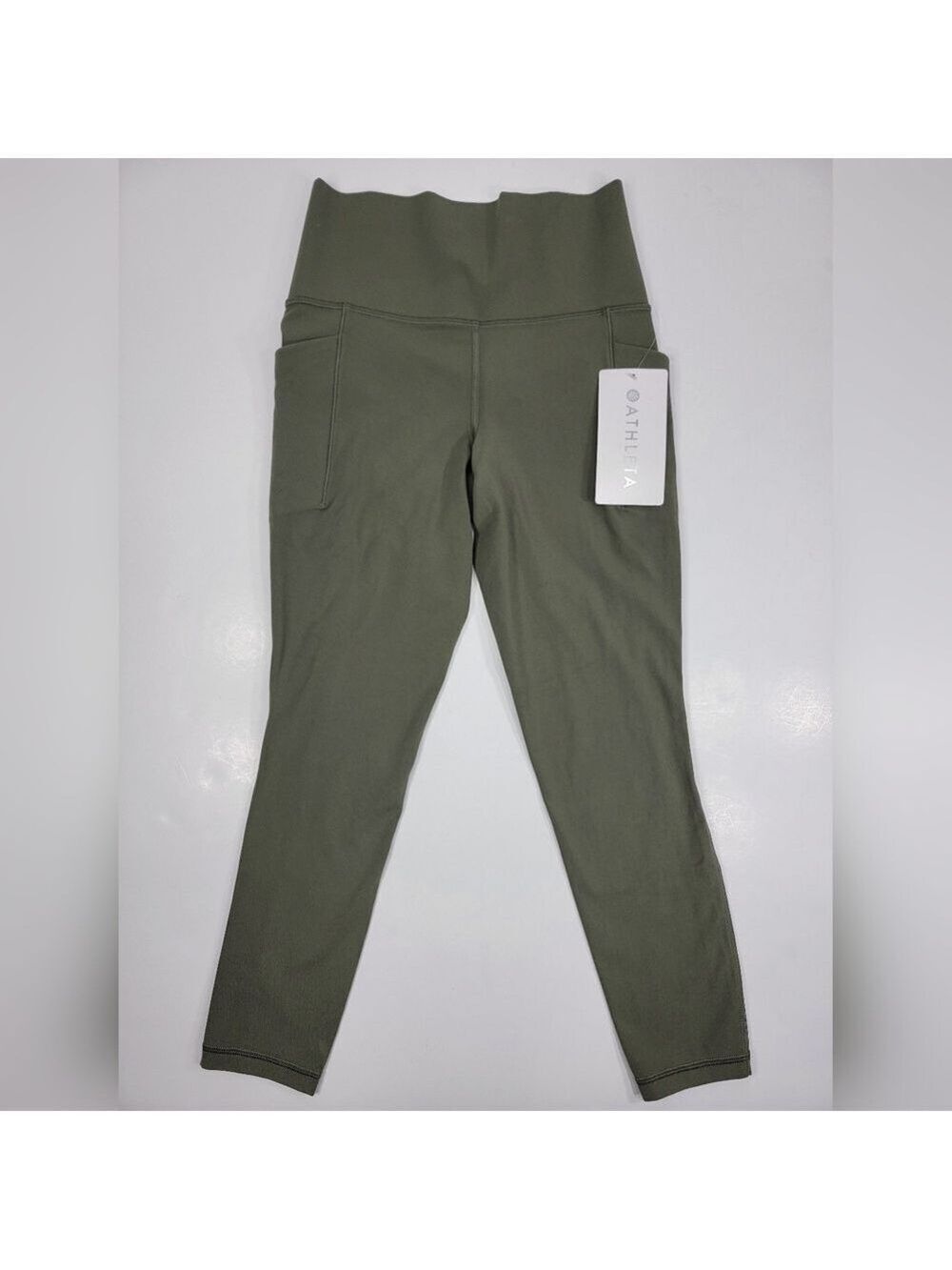 NWT ATHLETA Salutation Stash Mesh 7/8 Tight  Women's XS Extra Small Green $119